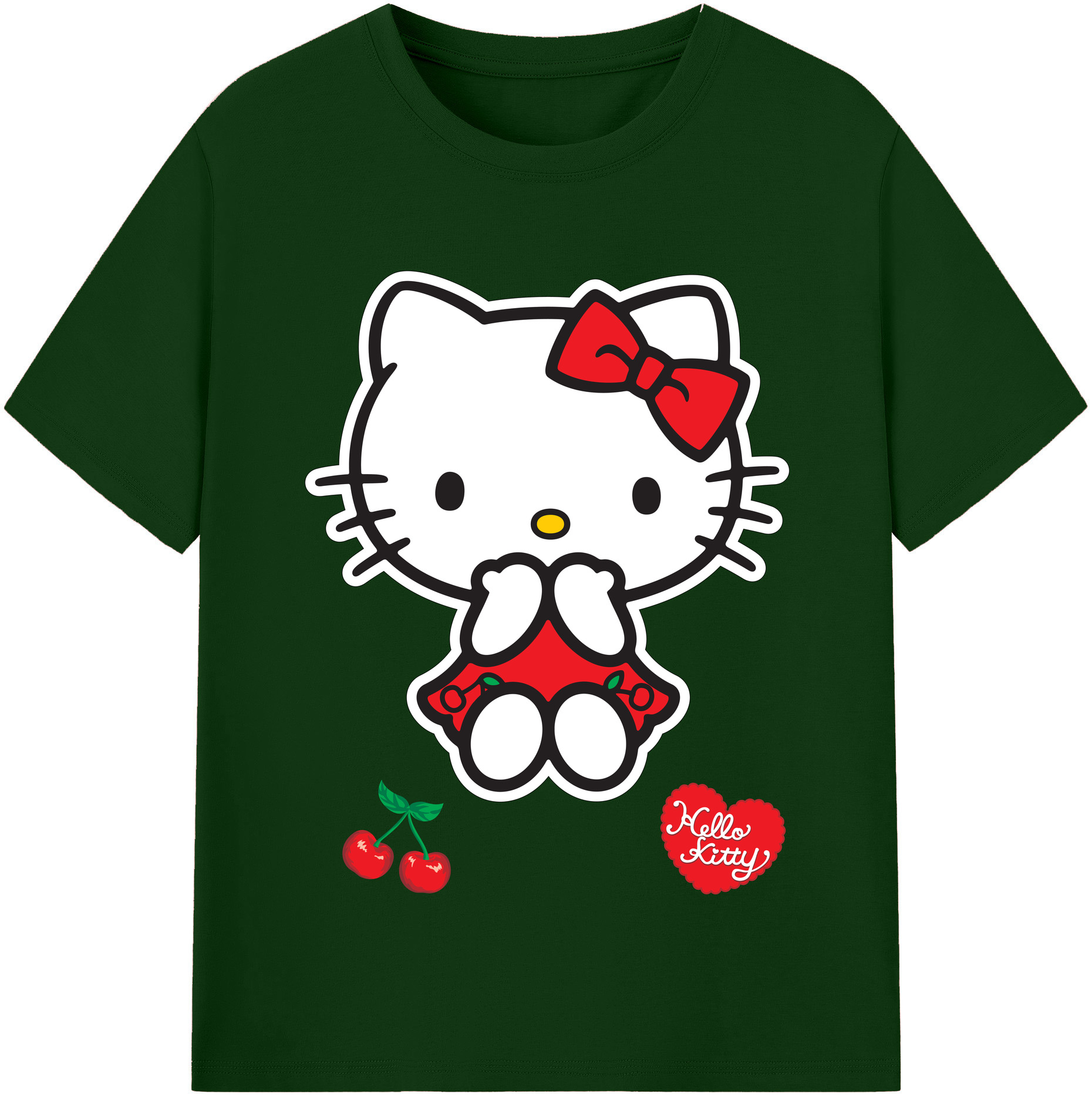 （画像用） Hello Kitty ハローキティ 綿100％半袖Tシャツ（フロントプリント）